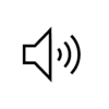Black speaker icon with sound waves, representing an audible warning or sound signal system for safety or alerts.