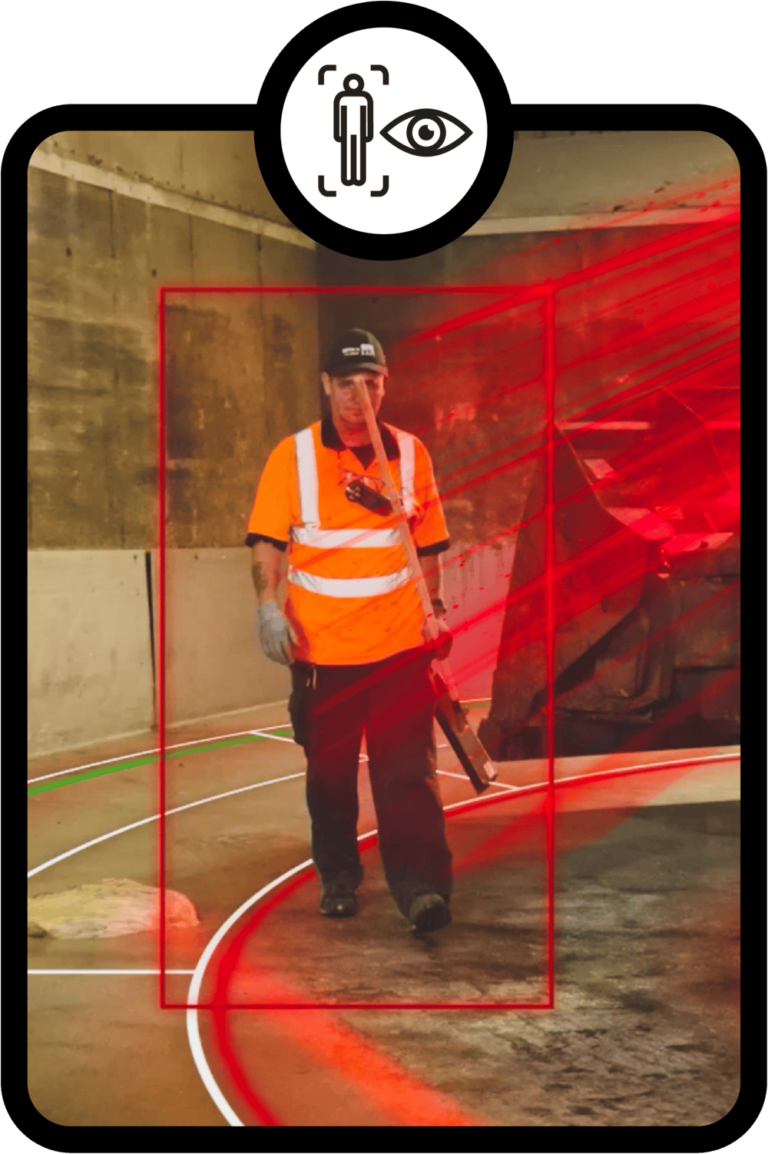 a person being detected by a camera